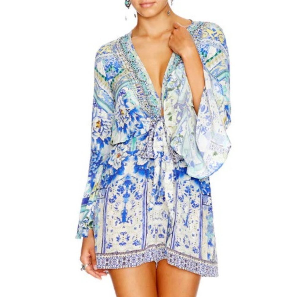 As Seen on Kelly Rowland Destinys Child Camilla Porcelain Paradise Playsuit b59E - Picture 7 of 13